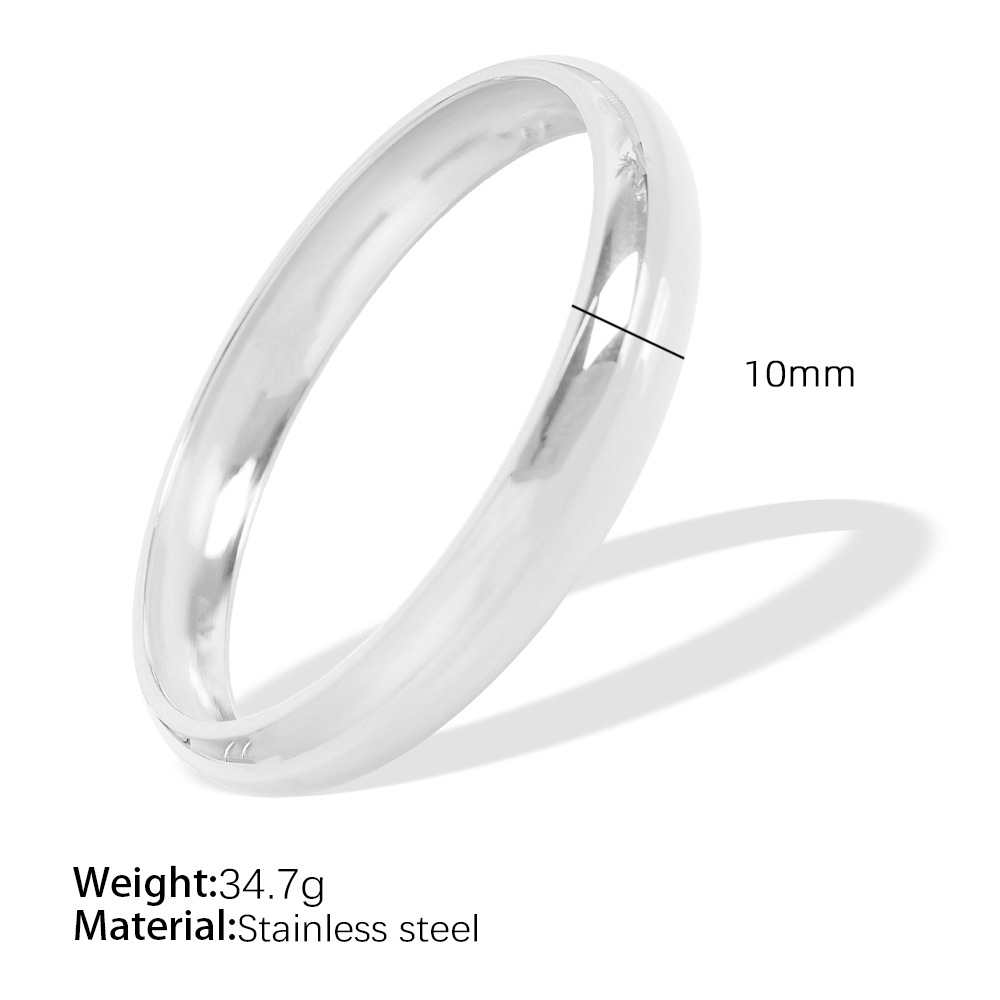 1 Piece Simple Series Simple Solid Color Stainless Steel  Gold Color Women's Bangles h5 